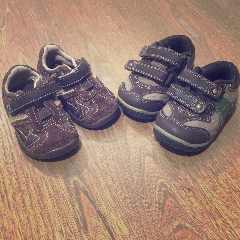 2 Pairs - Leather/Man Made BOYS Shoes -SIZES 3 & 4